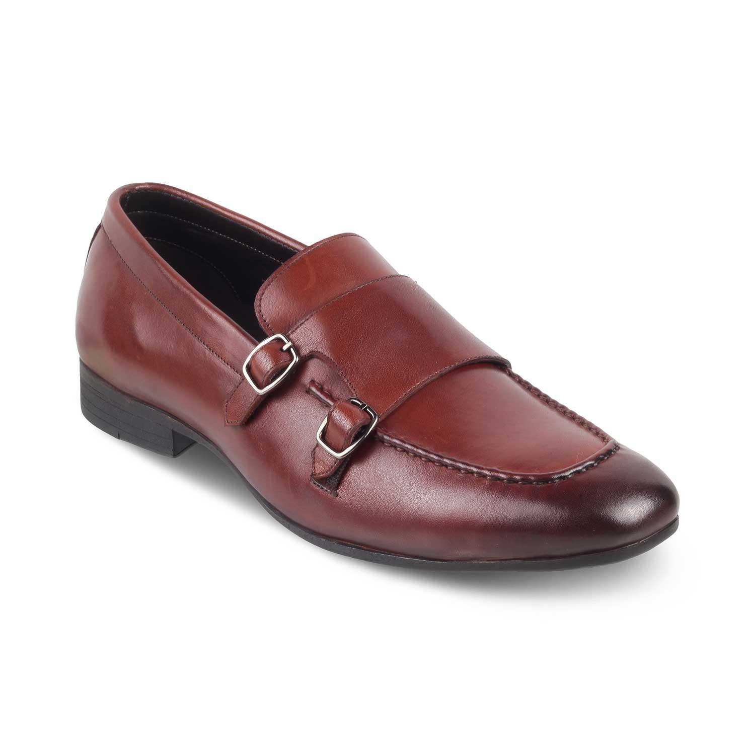 The Bern Brown Men's Double Monk Shoes Tresmode - Tresmode