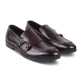 The Bond Brown Men's Double Monk Shoes Tresmode - Tresmode