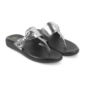 The Bow-2 Silver Women's Casual Flats Tresmode - Tresmode