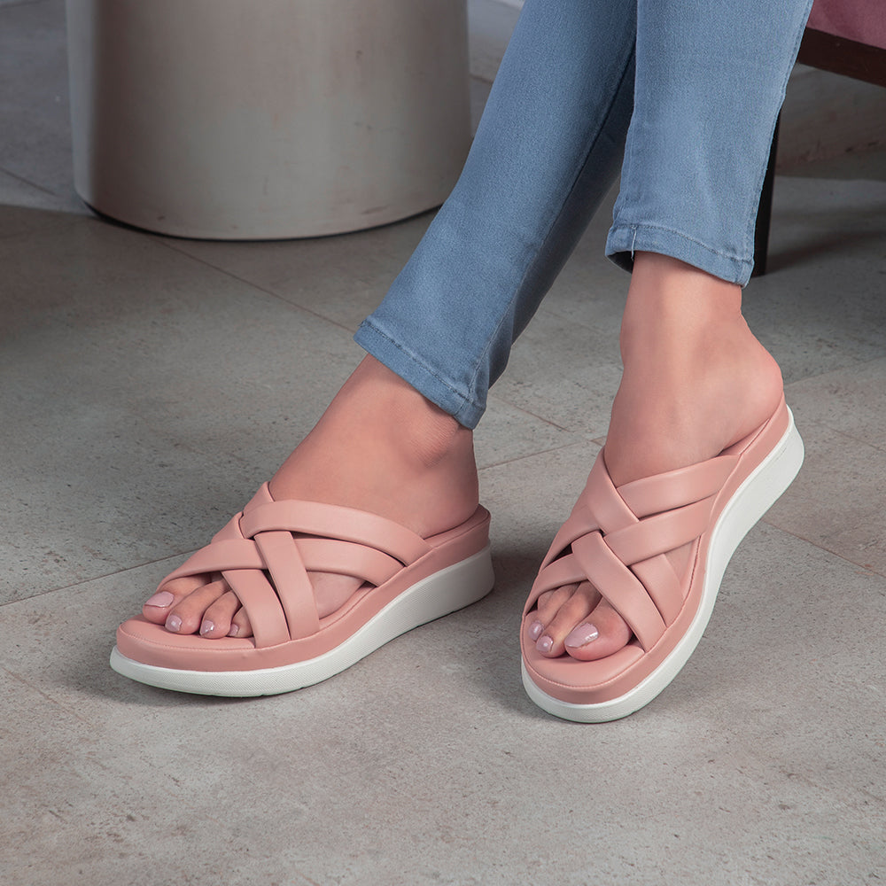 The Breeze Pink Women's Casual Wedge Heel Sandals Tresmode - Tresmode