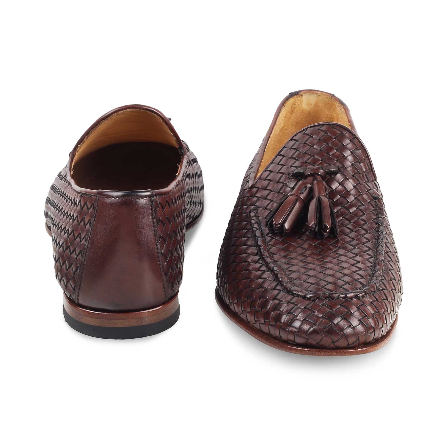 The Brucato Brown Men's Handcrafted Leather Loafers Tresmode - Tresmode