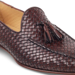 The Brucato Brown Men's Handcrafted Leather Loafers Tresmode - Tresmode