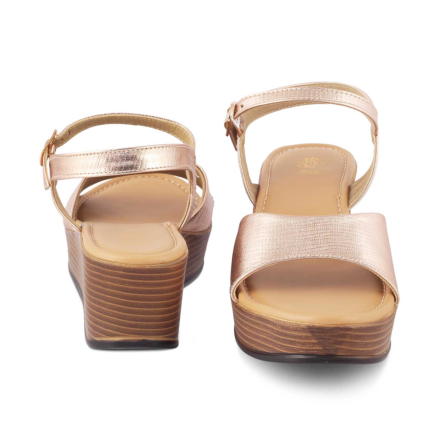 The Cannes Champagne Women's Dress Wedge Sandals Tresmode - Tresmode