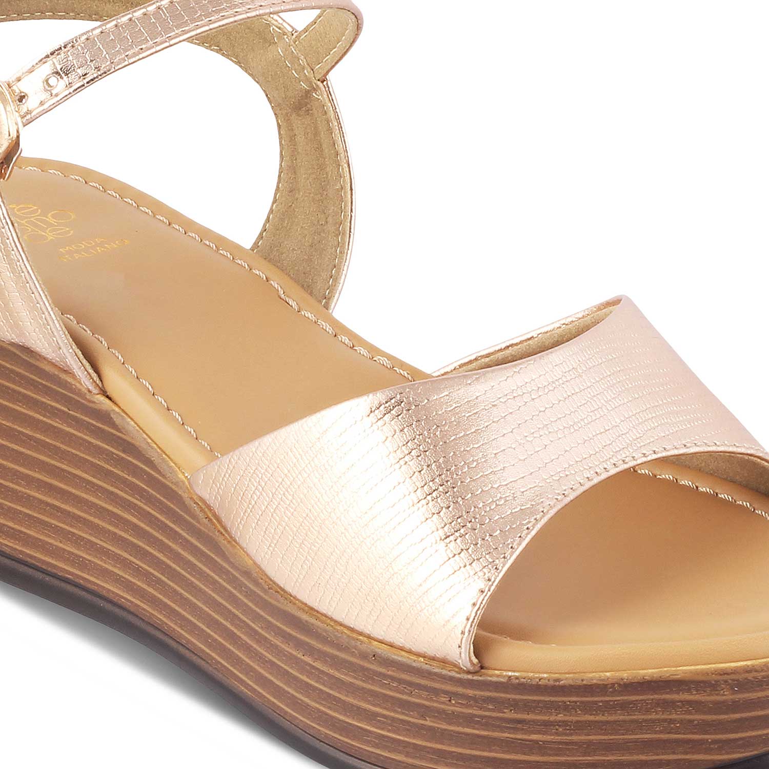 The Cannes Champagne Women's Dress Wedge Sandals Tresmode - Tresmode