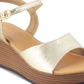 The Cannes Gold Women's Dress Wedge Sandals Tresmode - Tresmode