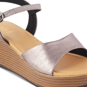 The Cannes Pewter Women's Dress Wedge Sandals Tresmode - Tresmode