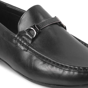 The Cegold Black Men's Leather Driving Loafers Tresmode - Tresmode