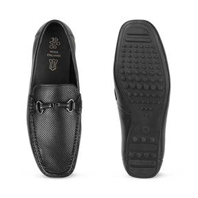 The Cenew Black Men's Leather Loafers Tresmode - Tresmode