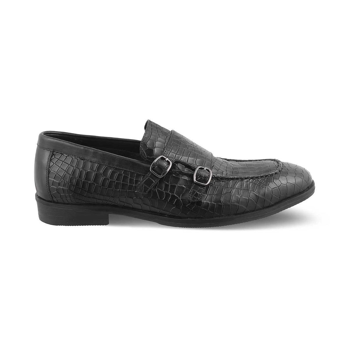 The Cliz Black Men's Double Monk Shoes Tresmode - Tresmode