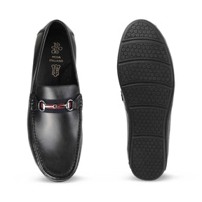 The Crada Black Men's Leather Loafers - Tresmode