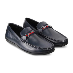 The Crada Blue Men's Leather Loafers - Tresmode