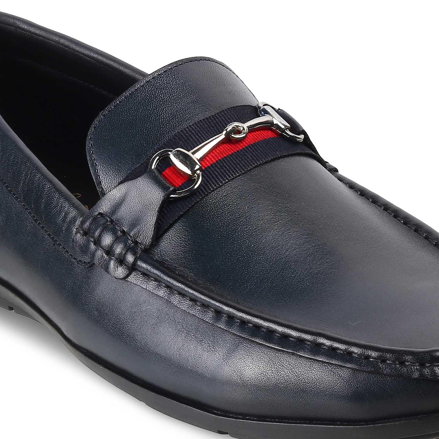 The Crada Blue Men's Leather Loafers - Tresmode