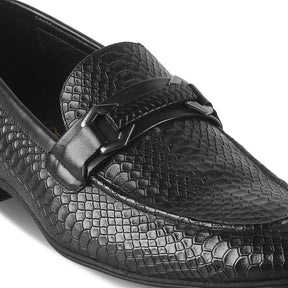 The Cytom Black Men's Leather Loafers - Tresmode