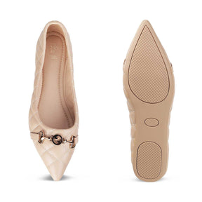 The Delta Beige Women's Dress Ballerinas Flats - Tresmode