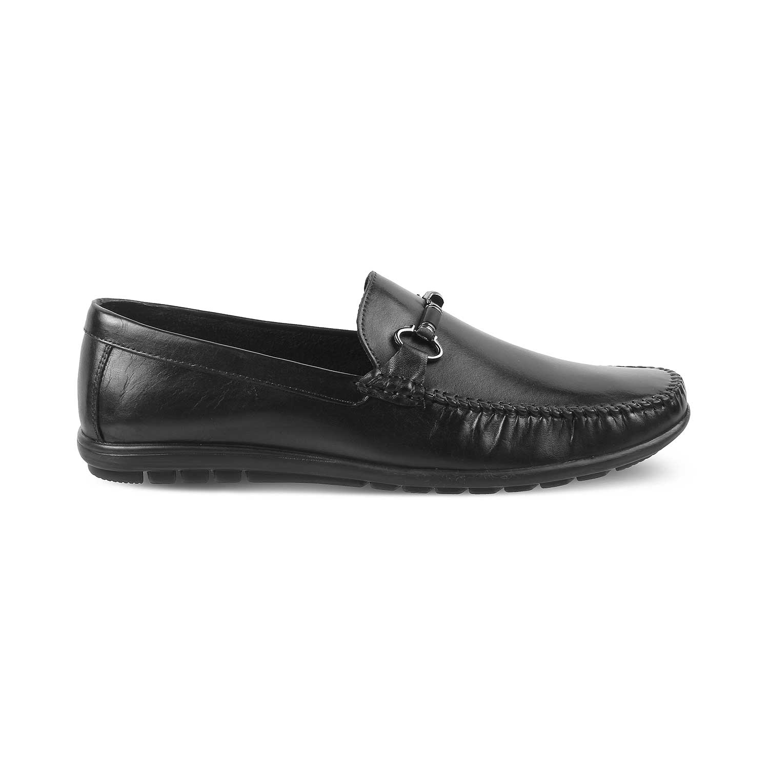 The Freccia Black Men's Leather Driving Loafers Tresmode - Tresmode