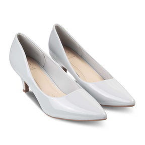 The Hope Grey Women's Dress Kitten Heel Pumps - Tresmode