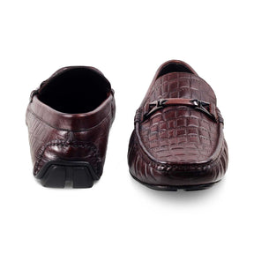 The Hummer Brown Men's Leather Driving Loafers Tresmode - Tresmode