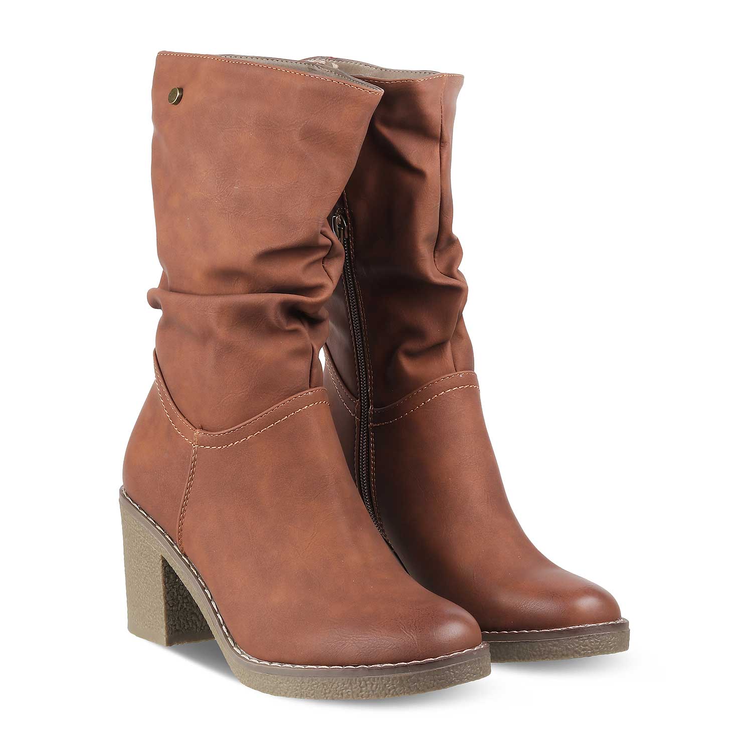 The Keflav Tan Women's Ankle-length Boots Tresmode - Tresmode