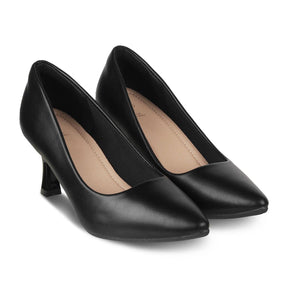 The Latini Black Women's Pump Heels Tresmode - Tresmode