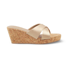 The Lyon Champagne Women's Dress Wedge Sandals Tresmode - Tresmode