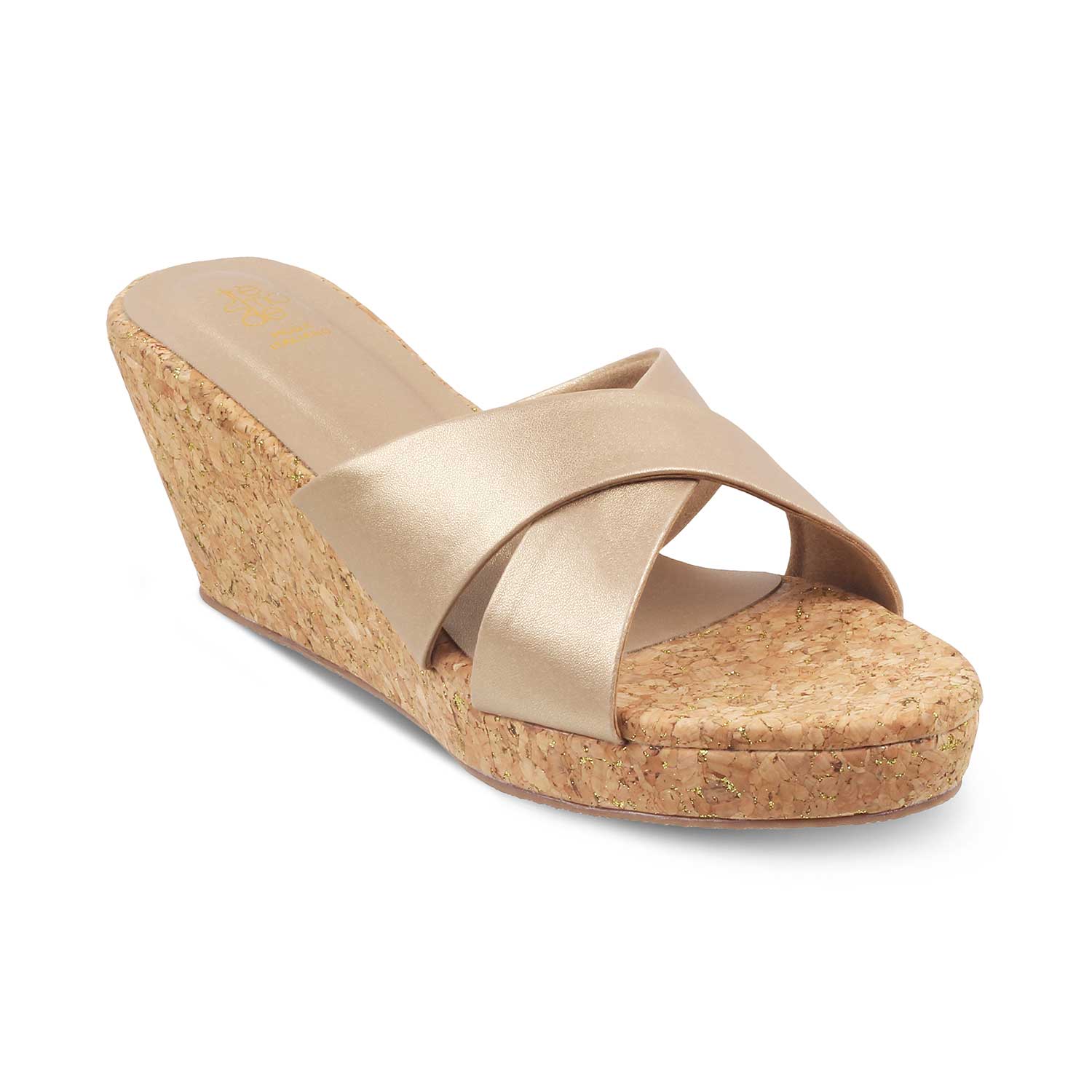 The Lyon Champagne Women's Dress Wedge Sandals Tresmode - Tresmode