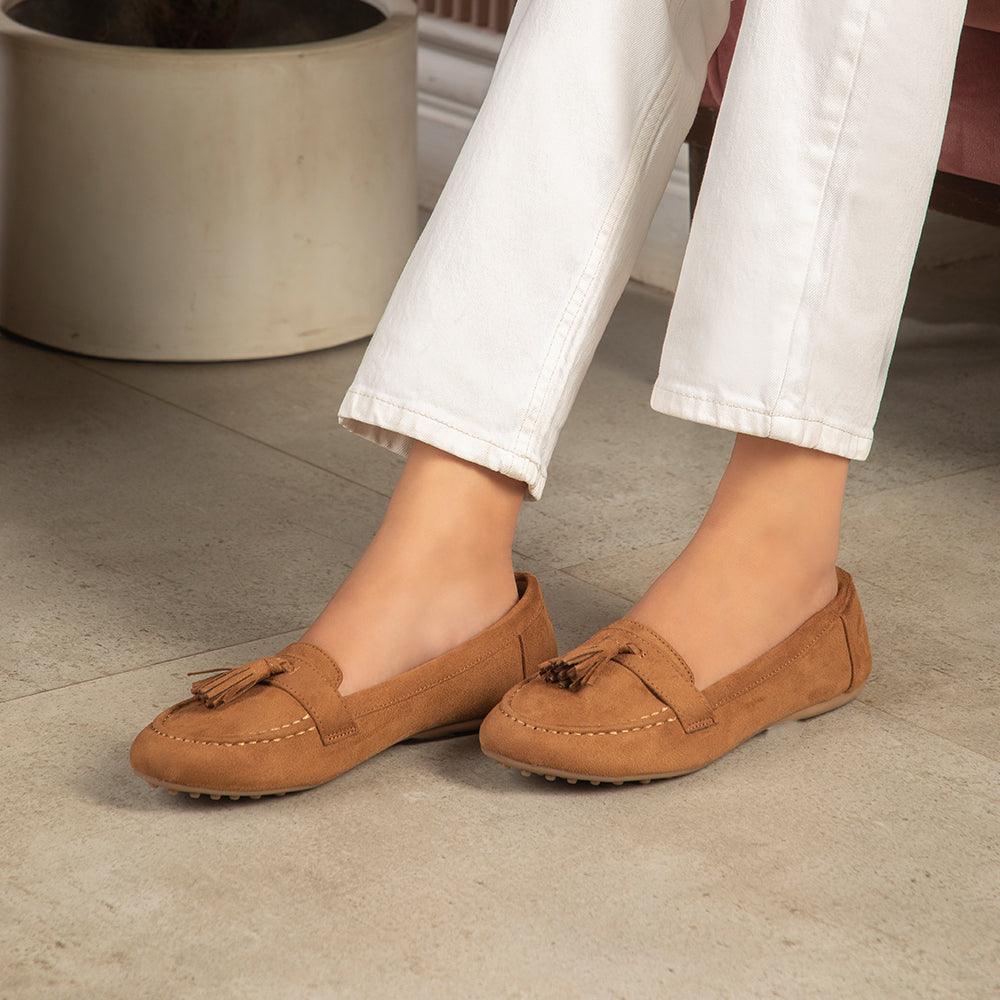 The Mia New Tan Women's Dress Loafers Tresmode - Tresmode