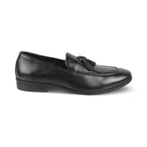 The Michan Black Men's Leather Tassel Loafers Tresmode - Tresmode