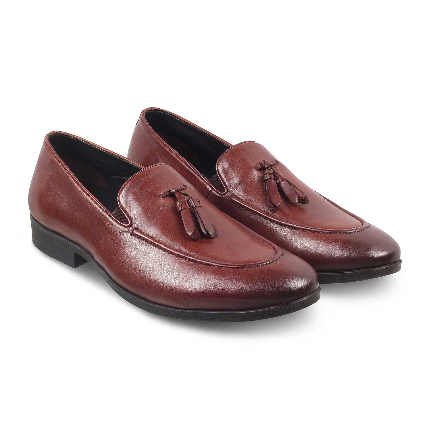 The Michan Tan Men's Leather Tassel Loafers Tresmode - Tresmode