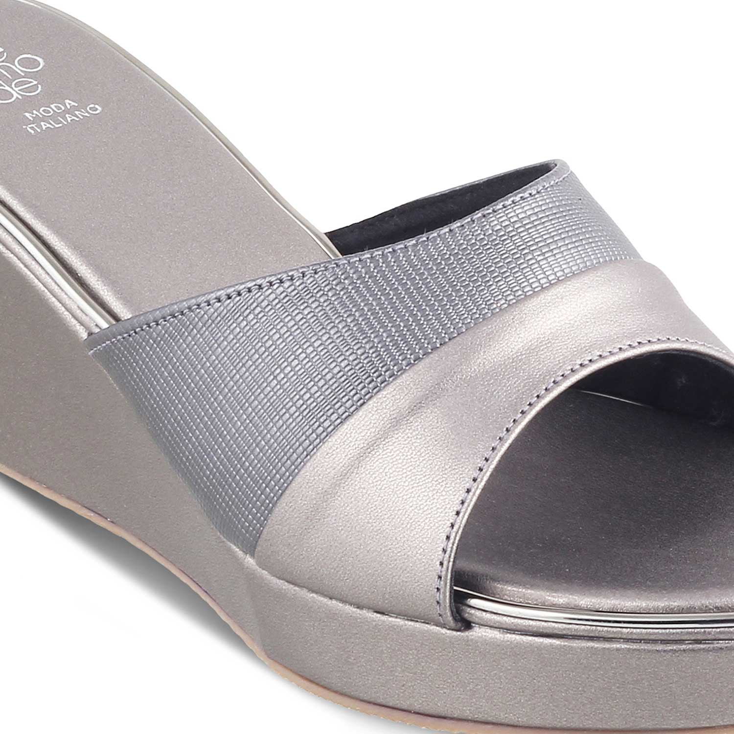 The Minh Pewter Women's Dress Wedge Sandals Tresmode - Tresmode