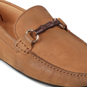 The Monize Tan Men's Leather Driving Loafers Tresmode - Tresmode