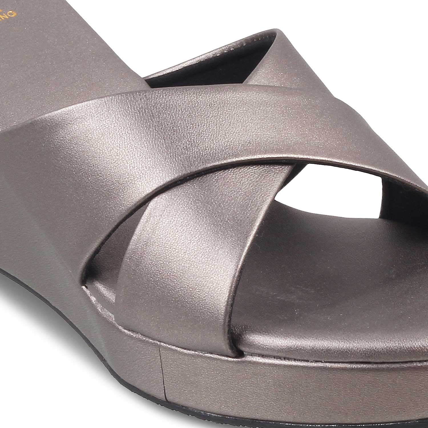 The Montpr Pewter Women's Dress Wedge Sandals Tresmode - Tresmode