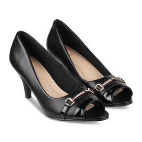 The Monza Black Women's Dress Peep Toe Sandals Tresmode - Tresmode