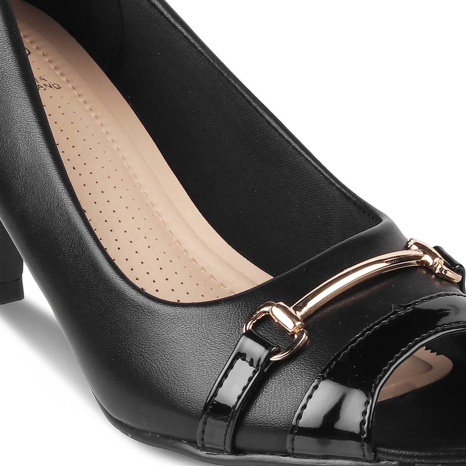 Black peep toe sandals womens online