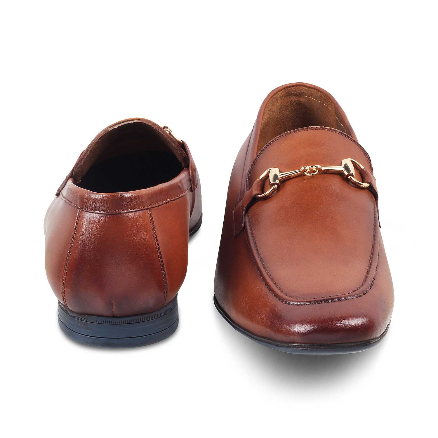 The Niko-2 Tan Men's Horse-Bit Leather Loafers Tresmode - Tresmode
