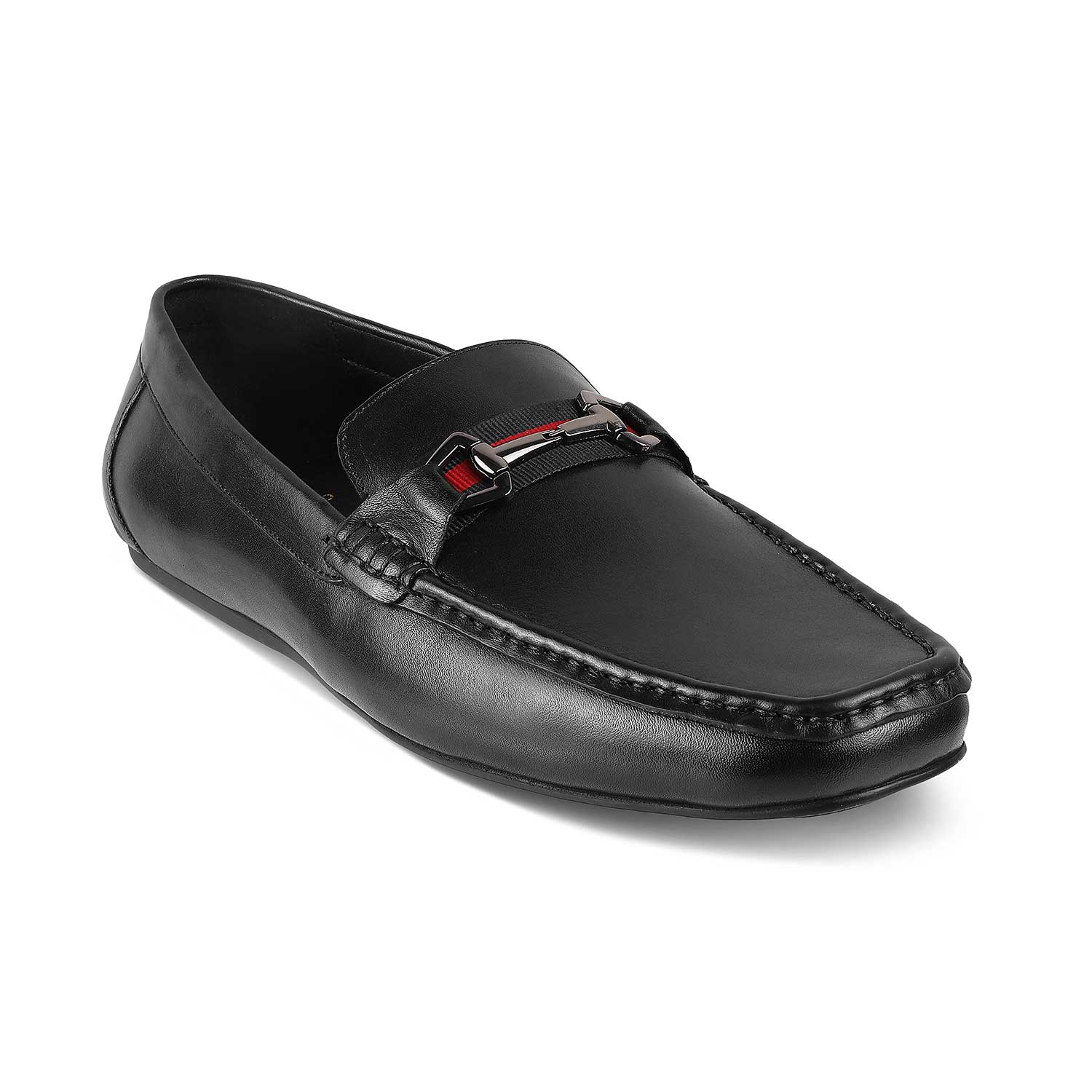 The Ondrive Black Men's Leather Driving Loafers Tresmode - Tresmode