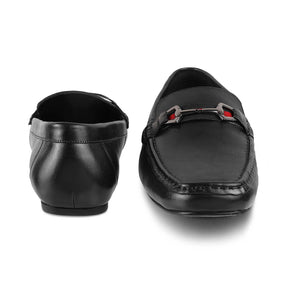 The Ondrive Black Men's Leather Driving Loafers Tresmode - Tresmode