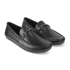 The Open Black Men's Leather Loafers - Tresmode