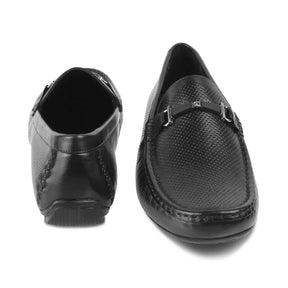 The Open Black Men's Leather Loafers - Tresmode