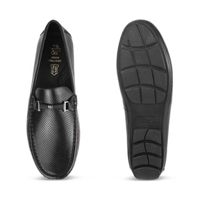 The Open Black Men's Leather Loafers - Tresmode