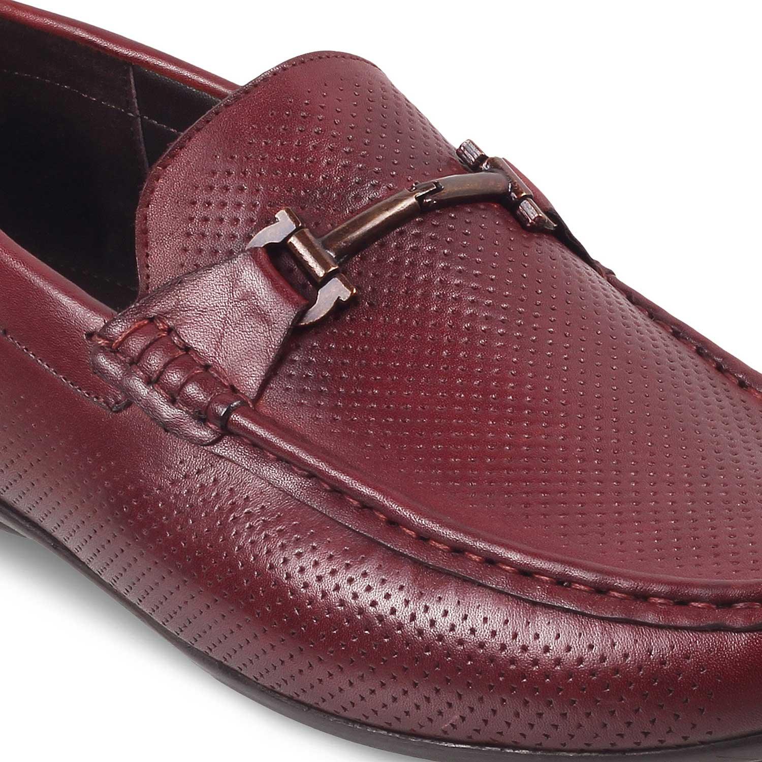 The Osteel-2 Wine Men's Leather Loafers - Tresmode