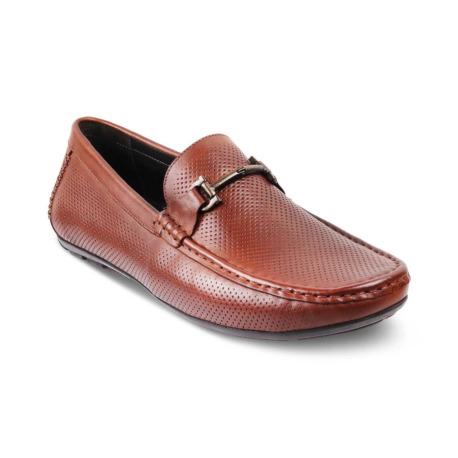 The Osteel Tan Men's Leather Loafers - Tresmode