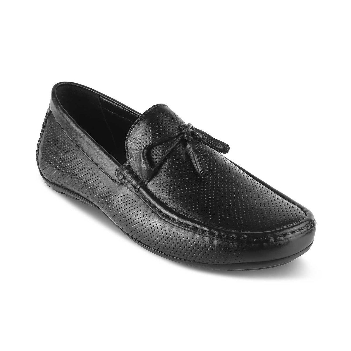 The Otie Black Men's Leather Loafers - Tresmode
