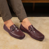 The Otter Brown Men's Leather Driving Loafers Tresmode - Tresmode