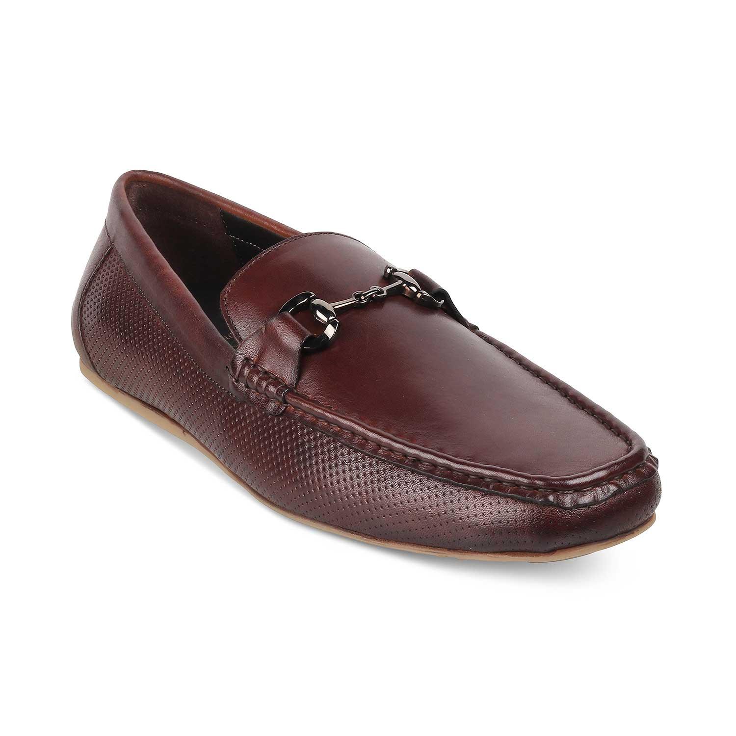 The Otter Brown Men's Leather Driving Loafers Tresmode - Tresmode