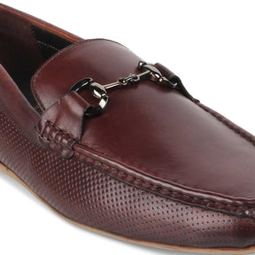 The Otter Brown Men's Leather Driving Loafers Tresmode - Tresmode