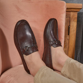 The Otterdam Brown Men's Leather Driving Loafers - Tresmode