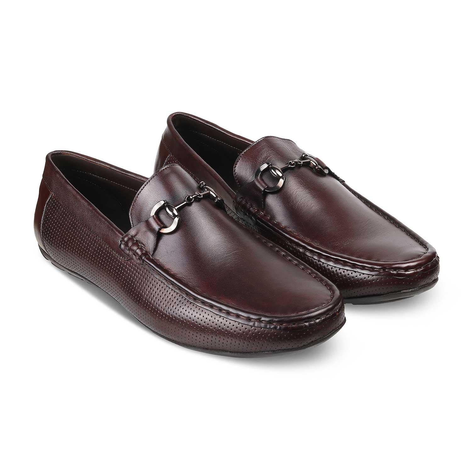 The Otterdam Brown Men's Leather Driving Loafers - Tresmode