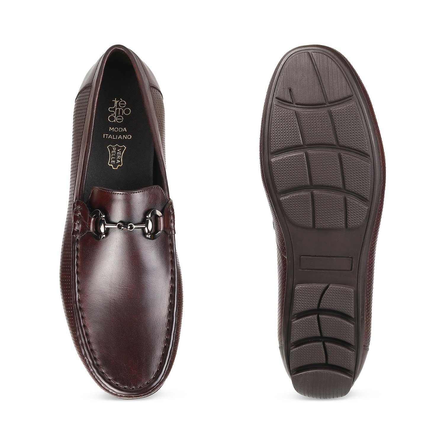 The Otterdam Brown Men's Leather Driving Loafers - Tresmode