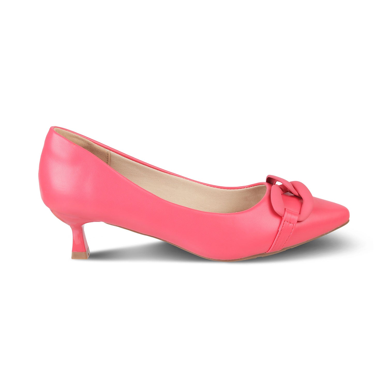 The Pesaro Pink Women's Kitten Heel Pumps Tresmode - Tresmode