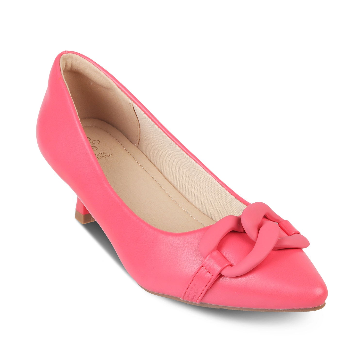 The Pesaro Pink Women's Kitten Heel Pumps Tresmode - Tresmode